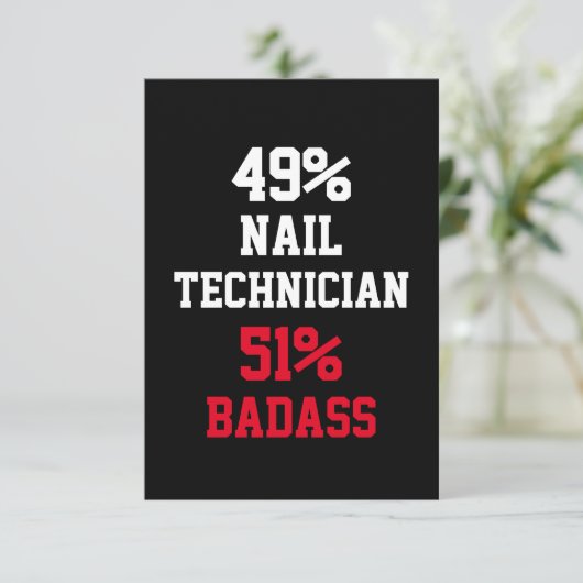 Carte de technicienne de manucure badass (Debout devant)