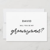 Carte de témoin de mariage à typographie moderne (Devant)