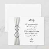 Carte de témoin de mariage Blanc Infini Argenté (Devant / Derrière)