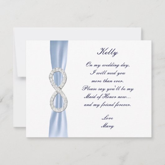 Carte de témoin de mariage Blue Diamond Infinity (Devant)