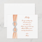 Carte de témoin de mariage diamant orange infini (Devant / Derrière)