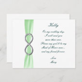 Carte de témoin de mariage Green Infinity (Devant / Derrière)