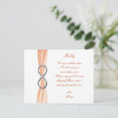 Carte de témoin de mariage Orange Infinity (Debout devant)