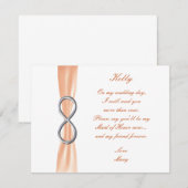 Carte de témoin de mariage Orange Infinity (Devant / Derrière)