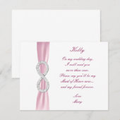 Carte de témoin de mariage Pink Diamond Infinity (Devant / Derrière)