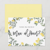 Carte de témoin homme de mariage Couronne de citro (Devant / Derrière)