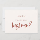 Carte de témoin moderne rose neige (Devant)