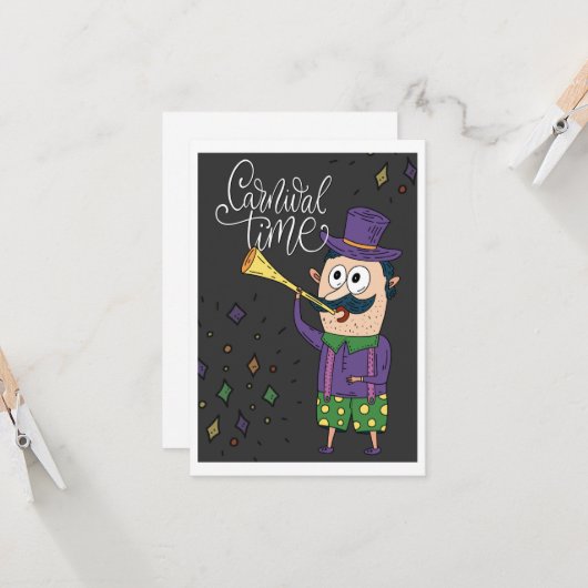 Carte de temps de carnaval (Devant/Arrière en situation)