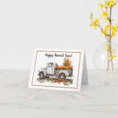 Carte de temps de récolte de Citrouille d'aquarell (Fleur jaune)