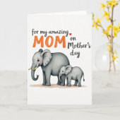 Carte de tendresse de l'éléphant gris (Fleur jaune)