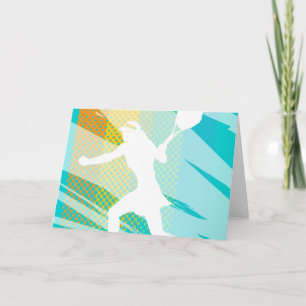 Carte de tennis avec imprimé tennisplayer féminin