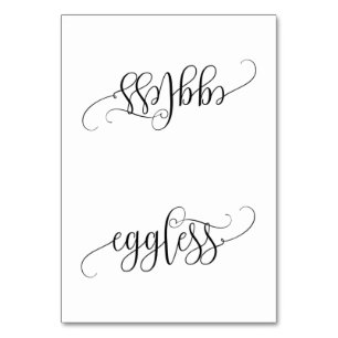 Carte de tente de table Eggless Budget