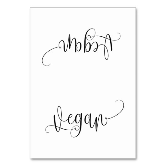 Carte de tente de table Vegan Budget (Par défaut)