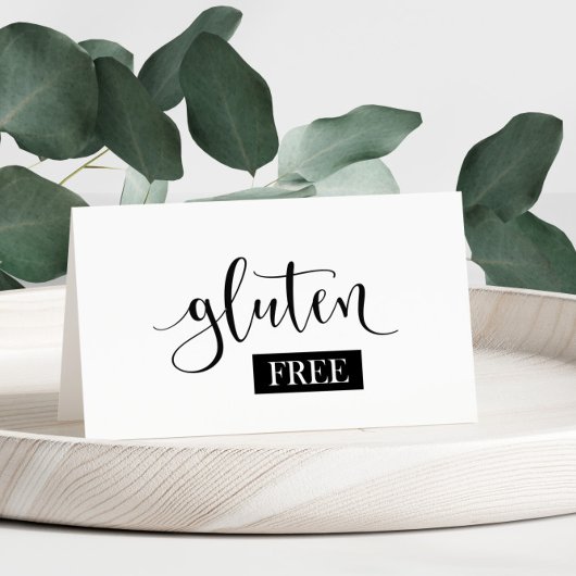Carte de tente Gluten Free Table