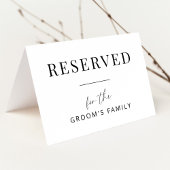 Carte de tente minimaliste Mariage Réservé