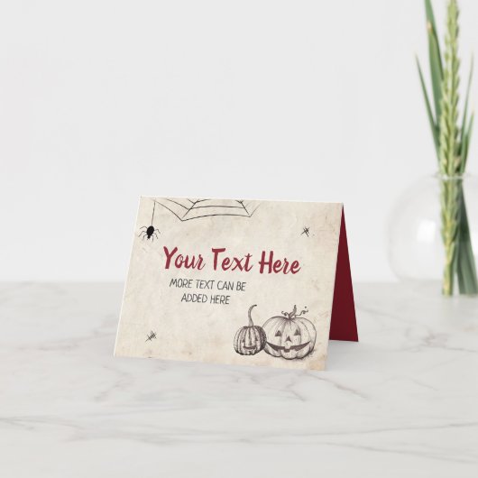 Carte de tente pliable de table magique Citrouille (Devant)