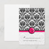 Carte de tente pliable en damas rose vif (Devant / Derrière)