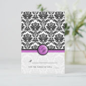 Carte de tente pliable en Damas violet (Debout devant)