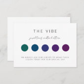 Carte de tenue de cérémonie de mariage avec palett (Devant / Derrière)