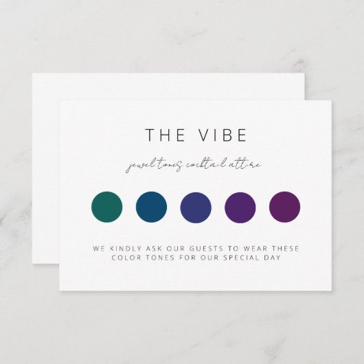 Carte de tenue de cérémonie de mariage avec palett (Devant / Derrière)