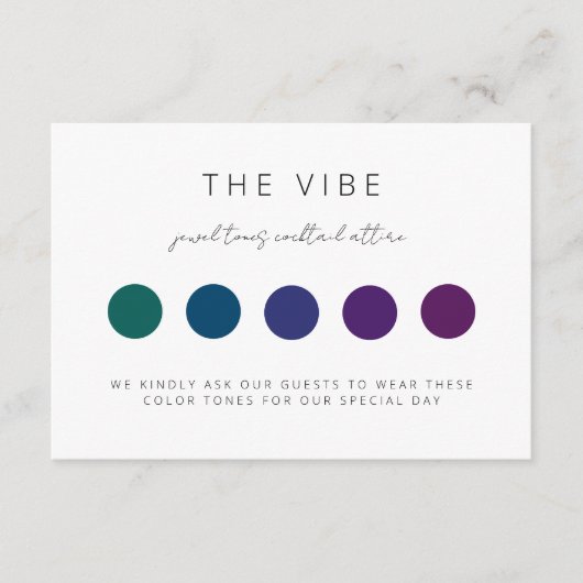 Carte de tenue de cérémonie de mariage avec palett (Devant)