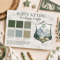 Carte de tenue de fête d'anniversaire Happy Camper