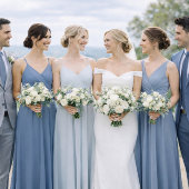 Carte de tenue de mariage bleu poussiéreux