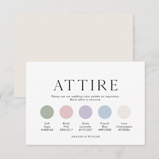 Carte de tenue de mariage botanique (Devant / Derrière)