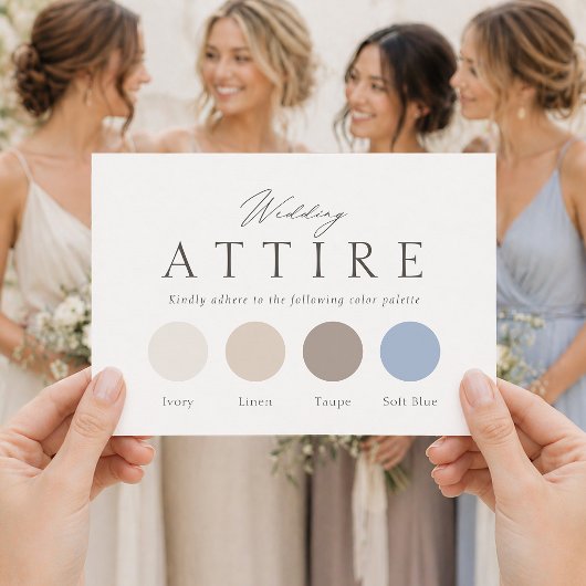 Carte de tenue de mariage élégante | Code vestimen