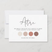 Carte de tenue de mariage, encart de code vestimen (Devant)