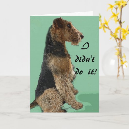 Carte de terrier d'Airedale (Fleur jaune)