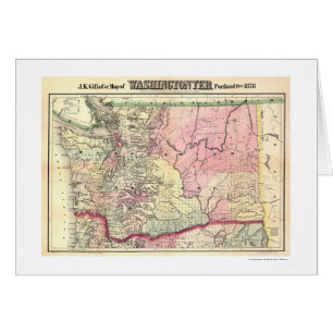 Carte de territoire de Washington par l'ouïe 1878