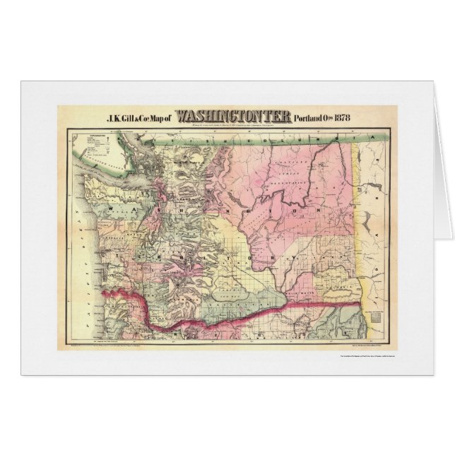 Carte de territoire de Washington par l'ouïe 1878 (Devant horizontal)