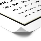 Carte de test des yeux romantiques mignons Poster (Coin)