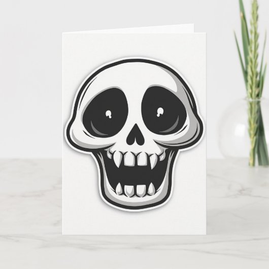 Carte de tête de squelette effrayant (Devant)