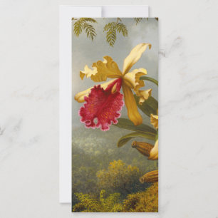 Carte de tête d'orchidées et de colibris