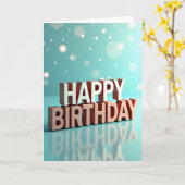 Carte de texte d'anniversaire 3D festive (Fleur jaune)