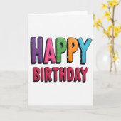 Carte de texte d'anniversaire colorée (Fleur jaune)