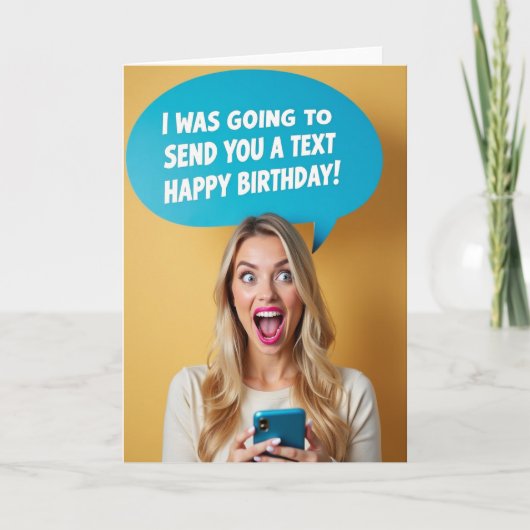 Carte de texte d'anniversaire surprise (Devant)