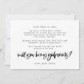 Carte de texte de la proposition Godparents élégan (Devant)