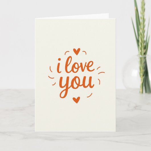 Carte de texte scripté 'Je t'aime' (Devant)