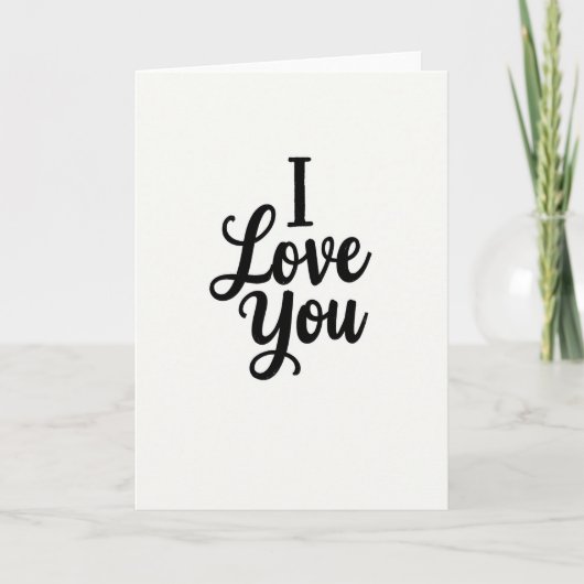 Carte de texte simple Je t'aime (Devant)