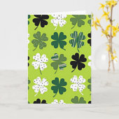 Carte de texture vert trèfle chanceux (Fleur jaune)