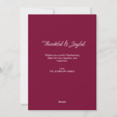 Carte de Thanksgiving acrostiche joyeuse (Dos)