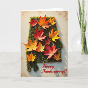 Carte de Thanksgiving aux feuilles d'érable