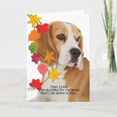 Carte de Thanksgiving Beagle drôle (Devant)