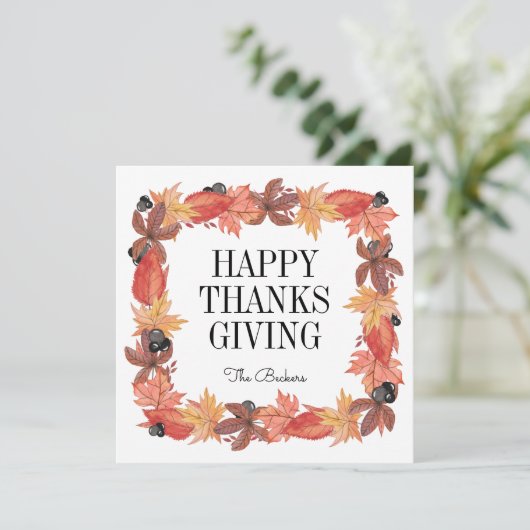 Carte de Thanksgiving Bon Automne (Debout devant)