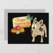 Carte de Thanksgiving Bouledogue Français (Devant / Derrière)