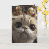 Carte de Thanksgiving Catsgiving (Fleur jaune)
