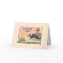 Carte de thanksgiving, chien de border collie avec